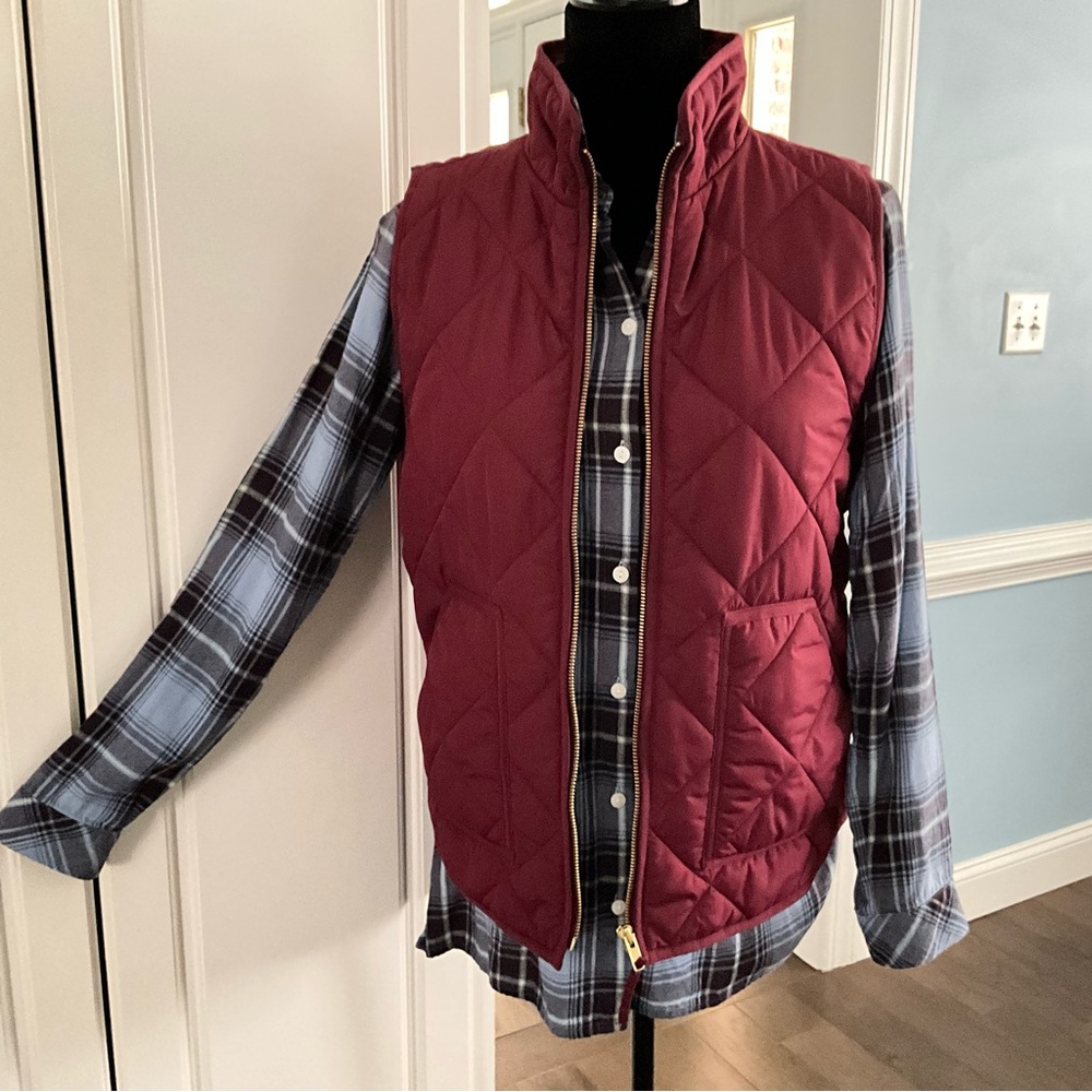 j.jill Small Plaid Button-Down / Button-Up Blue B… - image 3